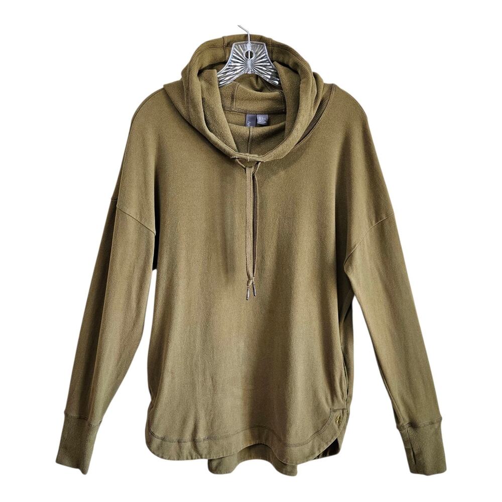 SWEATY BETTY Women's M 8/10 Escape Luxe Hoodie Top Olive Green Activewear 40"